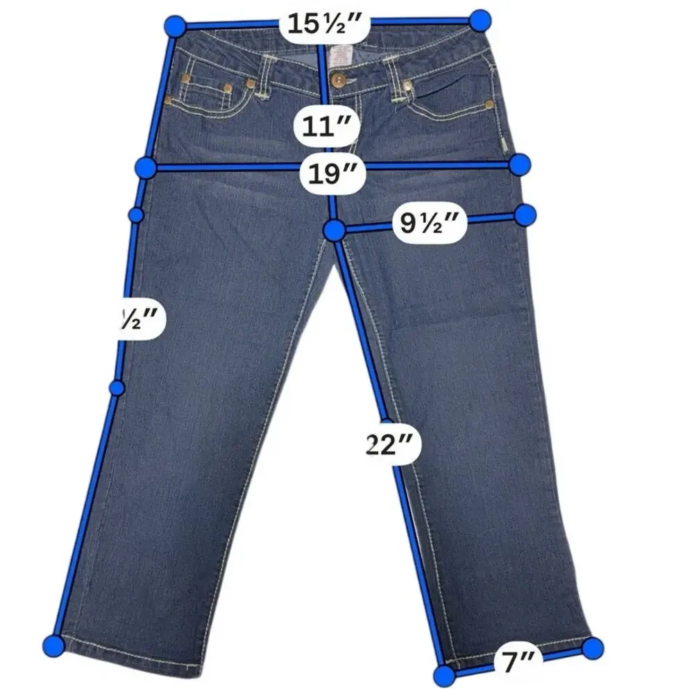 Jake Girls Dark Wash Stretch Denim Cropped Jeans Size 9 - Picture 2 of 9